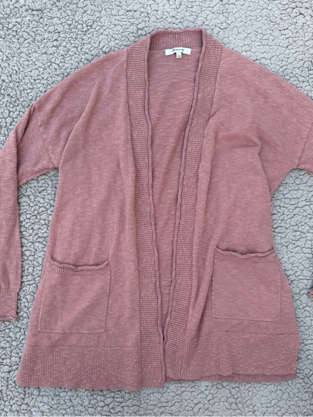Madewell Rose Open-Front Pocket Cardigan